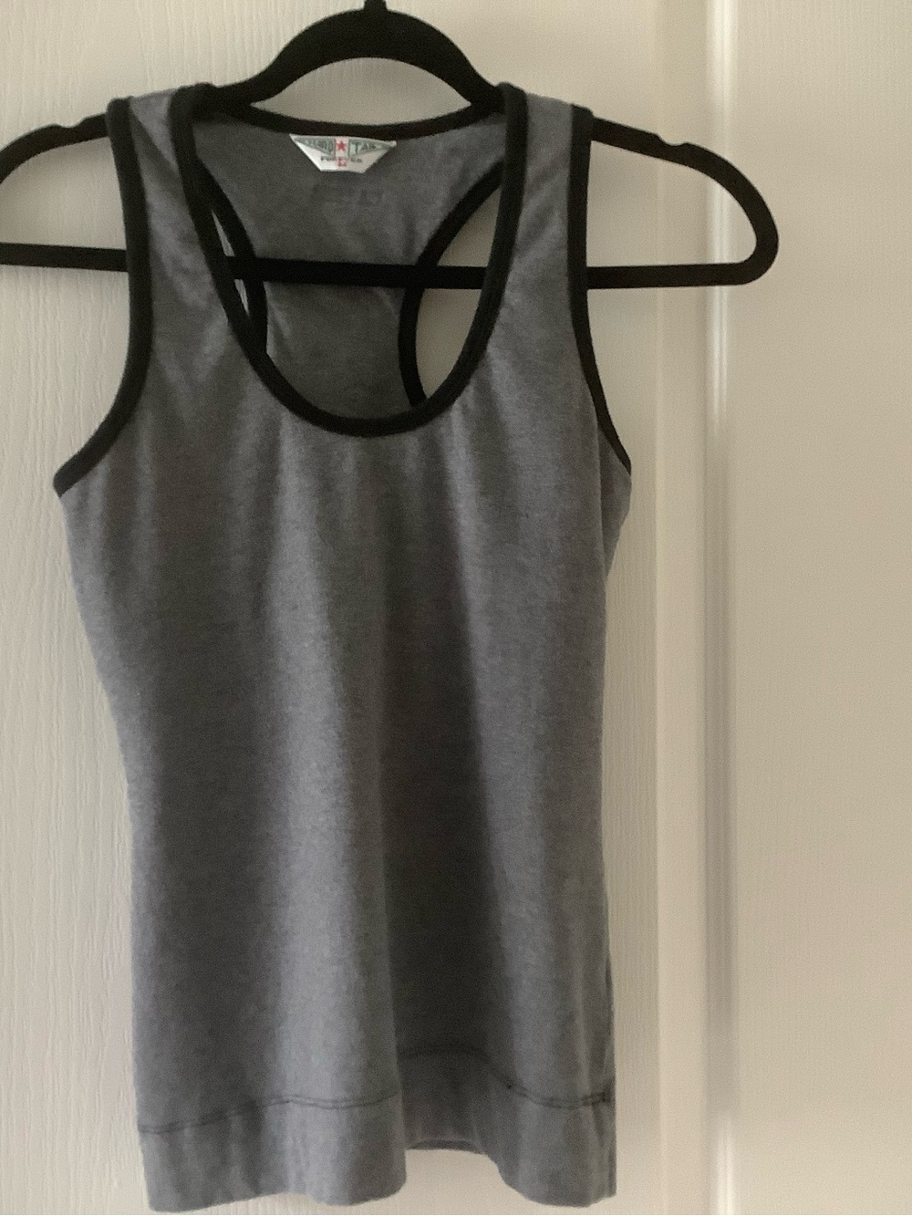 Hard Tail Gray Tank with Black Trim and Shelf-bra  - Women